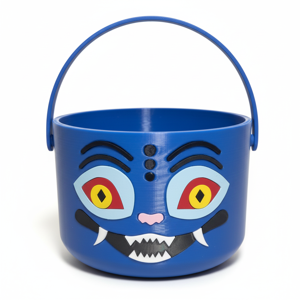 a tiger themed trick or treat bucket